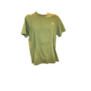 Men's Adidas Green Trefoil-less Tee Standard M White Logo m52